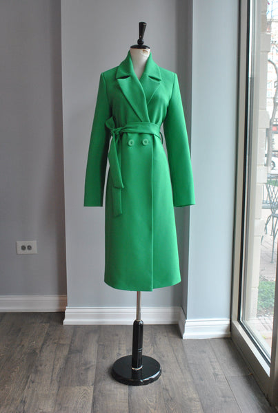 Bright green 2024 wool coat