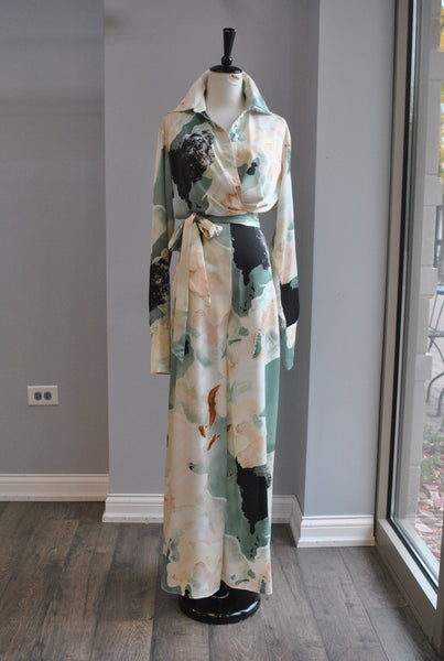 SAGE MULTI SILKY FLOWY JUMPSUIT- RESORT COLLECTION – Le Obsession