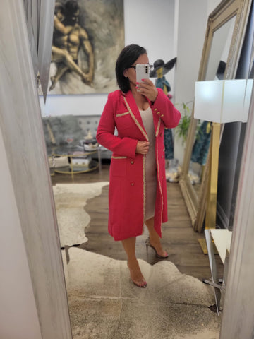 FUCHSIA PINK BLAZER WITH FLOWERS