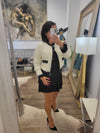 WHITE AND BLACK ALPAKA SHORT BLAZER