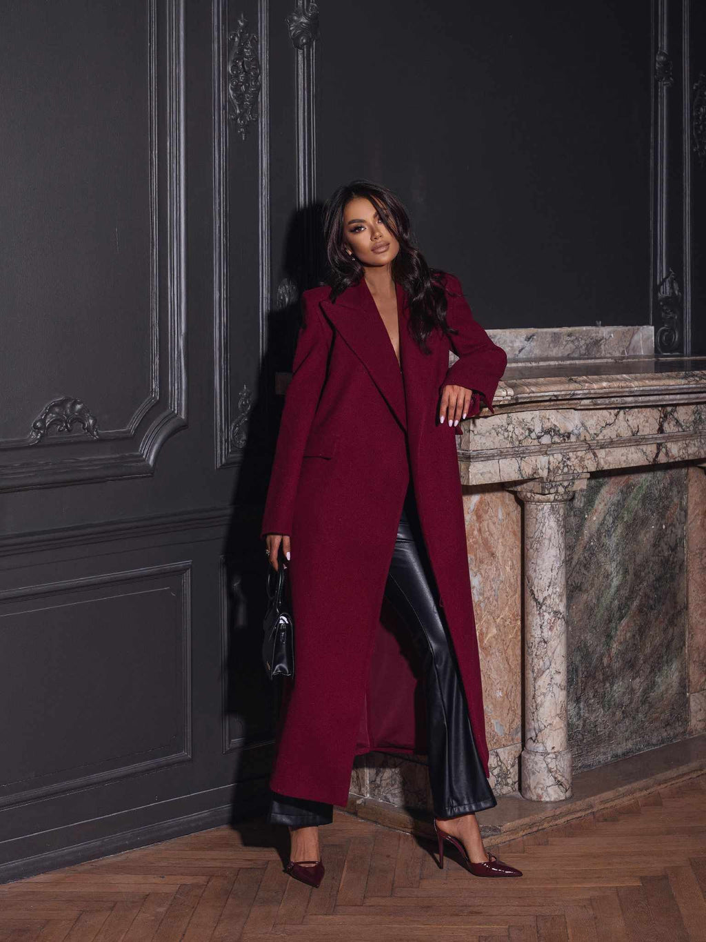 BURGUNDY LONG COAT