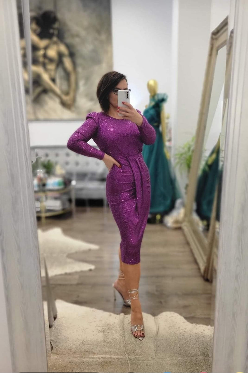 ORCHID SEQUIN MIDI DRESS