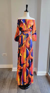 ORANGE MULTI MAXI SUMMER DRESS