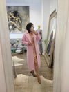 CLEARANCE - LIGHT PINK SPRING OVERSIZED COAT WITH A BELT