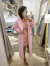 CLEARANCE - LIGHT PINK SPRING OVERSIZED COAT WITH A BELT