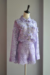 LAVENDER LACE SUMMER SET OF SHORTS AND A BLOUSE