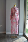 CLEARANCE - PINK FLOWER SUMMER SET OF MAXI SKIRT AND A BLOUSE