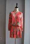 CORAL FLOWERS MINI SUMMER TUNIC DRESS