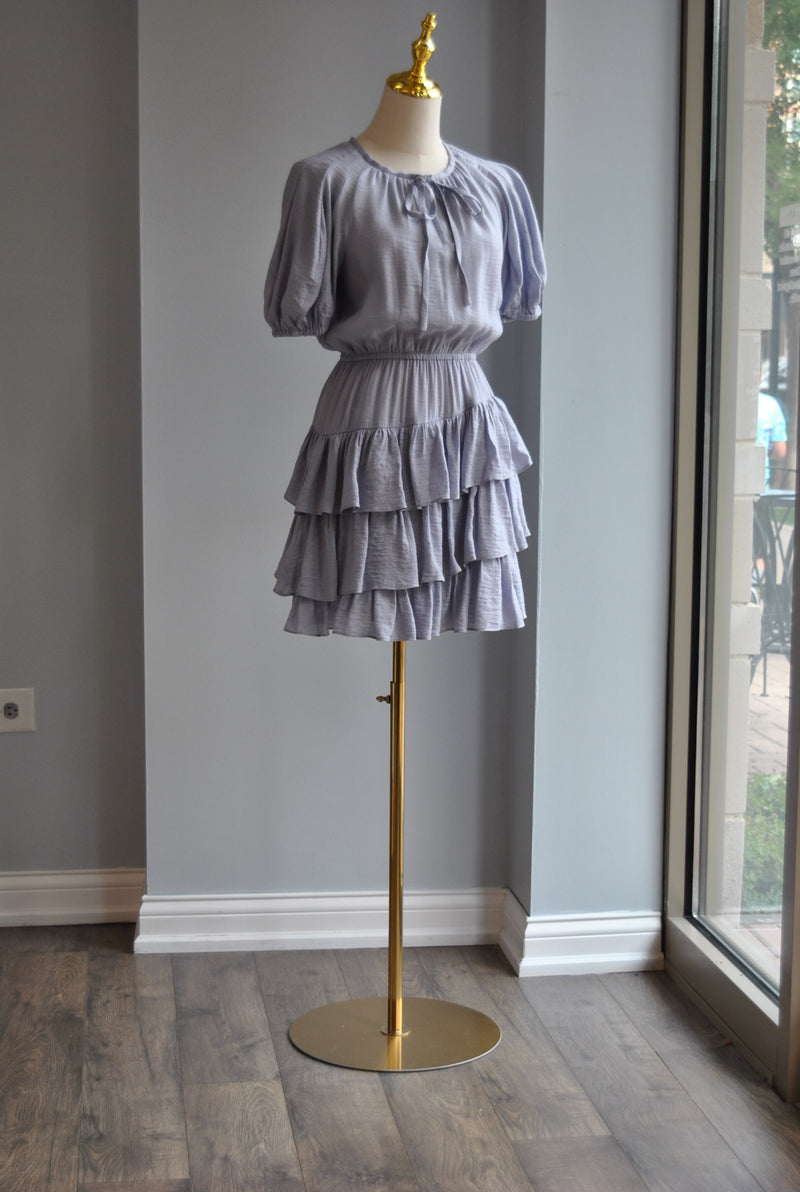 CLEARANCE - GREY MINI PARTY SUMMER WITH RUFFLE