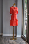 ORANGE MINI SUMMER DRES WITH RUFFLES AND A BELT