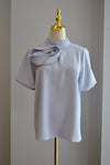 WHITE TOP WITH ROSES WND BELL SLEEVES