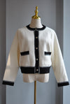 WHITE AND BLACK ALPAKA SHORT BLAZER