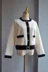 WHITE AND BLACK ALPAKA SHORT BLAZER