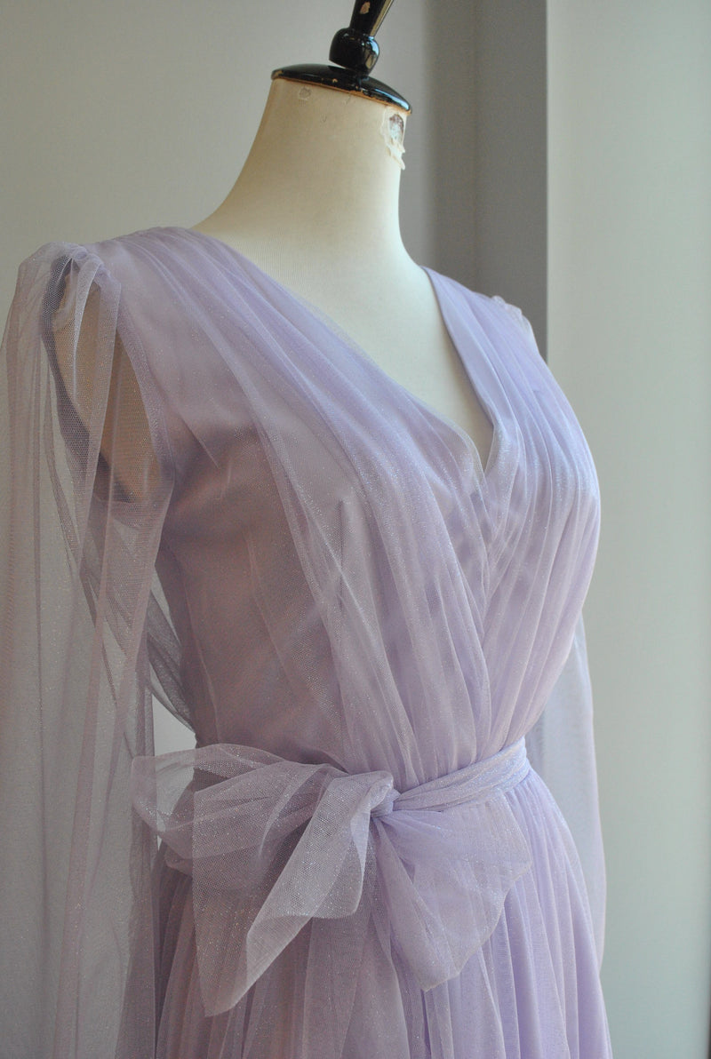 CLEARANCE - LAVENDER SHEER MIDI DRESS