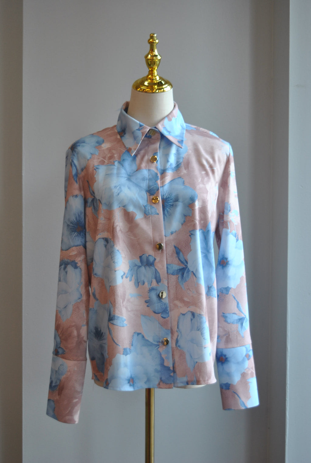 BLUE MULTI SPRING BLOUSE