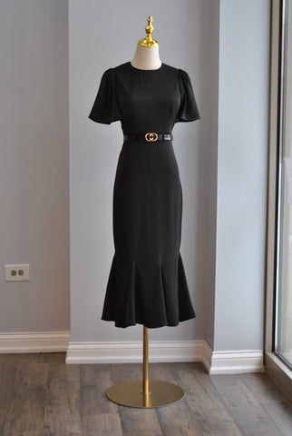 BLACK SUMMER MAXI DRESS WITH SIDE CUT OUT