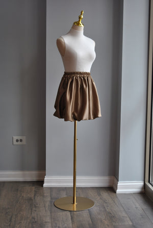 BRONZE SILKY MINI SKIRT