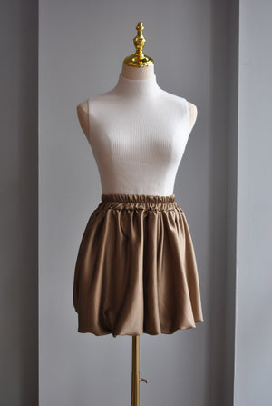 BRONZE SILKY MINI SKIRT