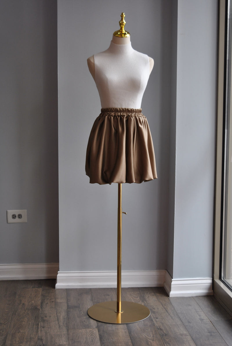 BRONZE SILKY MINI SKIRT