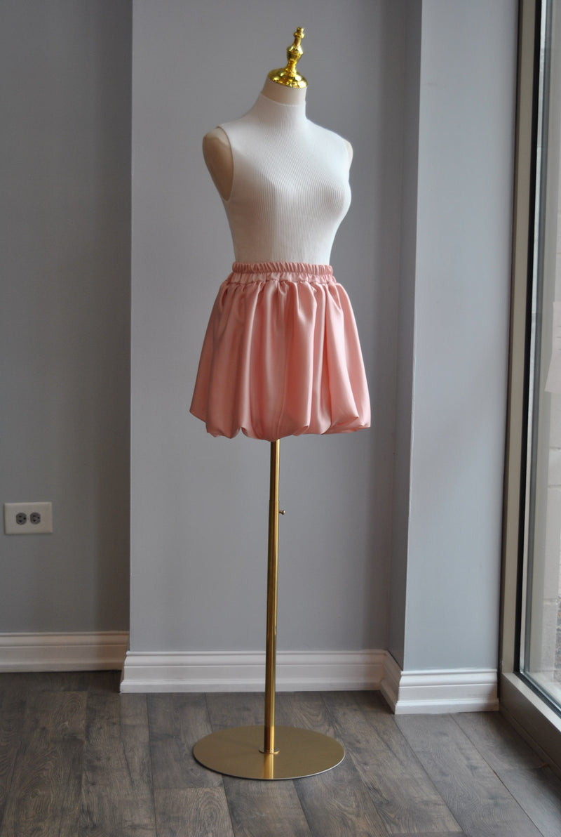 LIGHT PINK SILKY MINI SKIRT