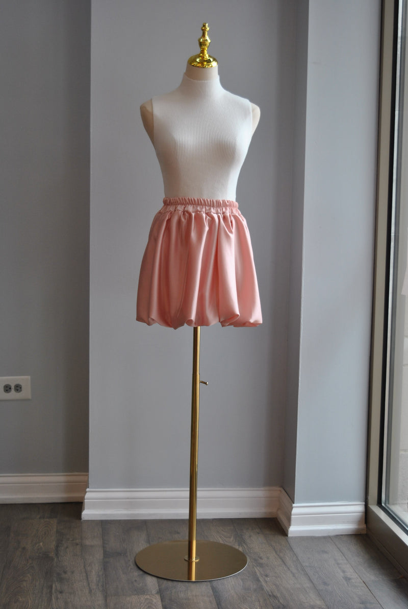 LIGHT PINK SILKY MINI SKIRT