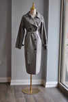 GREY SWEATER TRENCH COAT WITH SIDE POCKETS