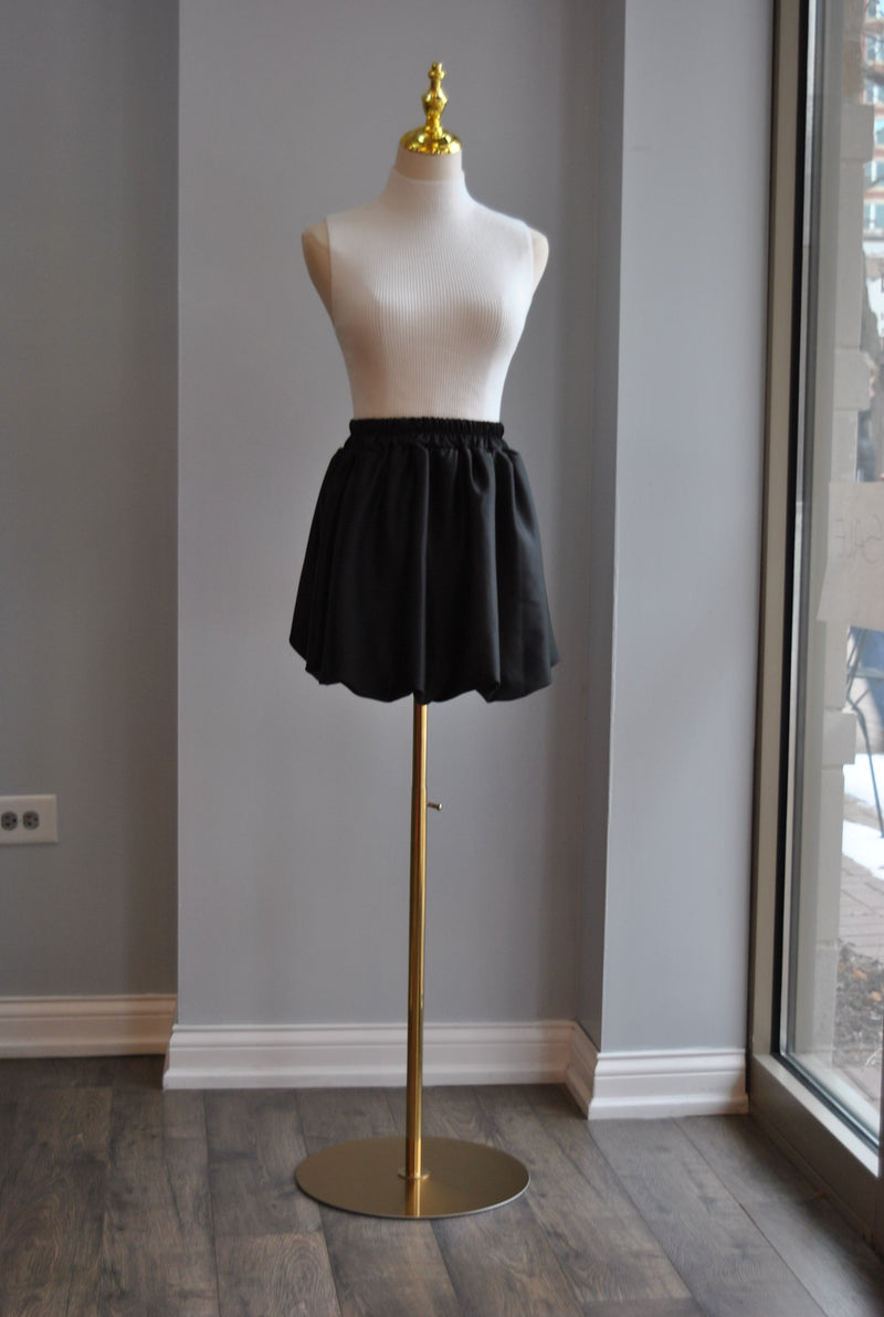 BLACK SILKY MINI SKIRT