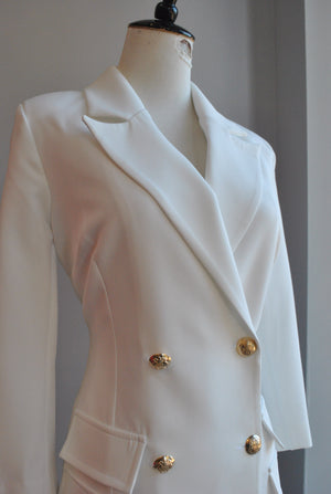 WHITE JACKET DOUBLE BREASTED DRESS