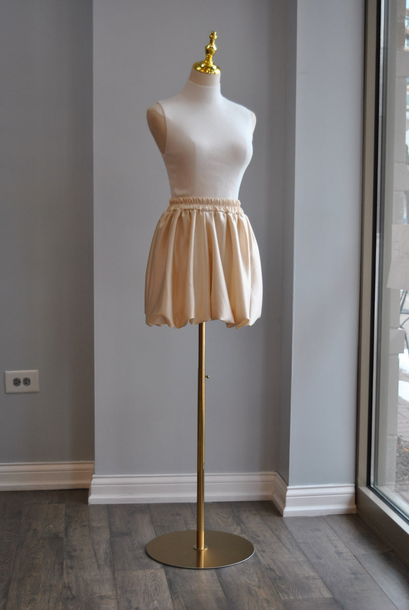 CHAMPAGNE SILKY MINI SKIRT