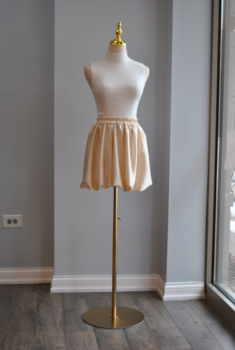 CHAMPAGNE SILKY MINI SKIRT