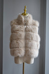 VANILLA FAUX FUR CROPPED VEST