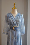 BLUE SUMMER MAXI WITH A BELT