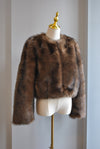 CHOCOLATE BROWN FAUX FUR JACKET