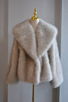 CLEARANCE - LIGHT BEIGE FAUX FUR OVERSIZED JACKET