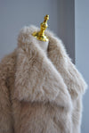 BEIGE FAUX FUR JACKET