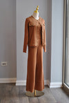 COGNAC SWEATER 3 PIECES OF FLAIR PANTS CAMI AND A SWEATER