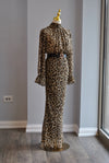 CLEARANCE - CHEETAH SET OF MAXI SKIRT AND A BLOUSE