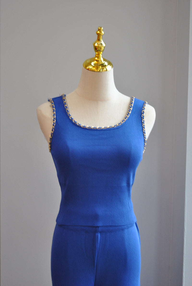 ROYAL BLUE 3 PIECES SWEATER SET