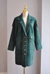 FOREST GREEN ALPAKA CAOT WITH GOLD BUTTONS