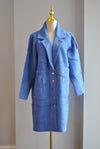 DENIM BLUE ALPAKA COAT WITH A GOLD BUTTONS