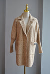 CARAMEL AND WHITE PRINT ALPAKA COAT