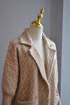 CARAMEL AND WHITE PRINT ALPAKA COAT