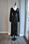 CLEARANCE - BLACK SILKY HIGH AND LOW DRESS