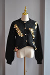 BLACK SWEATER WITH GOLD SEQUIN