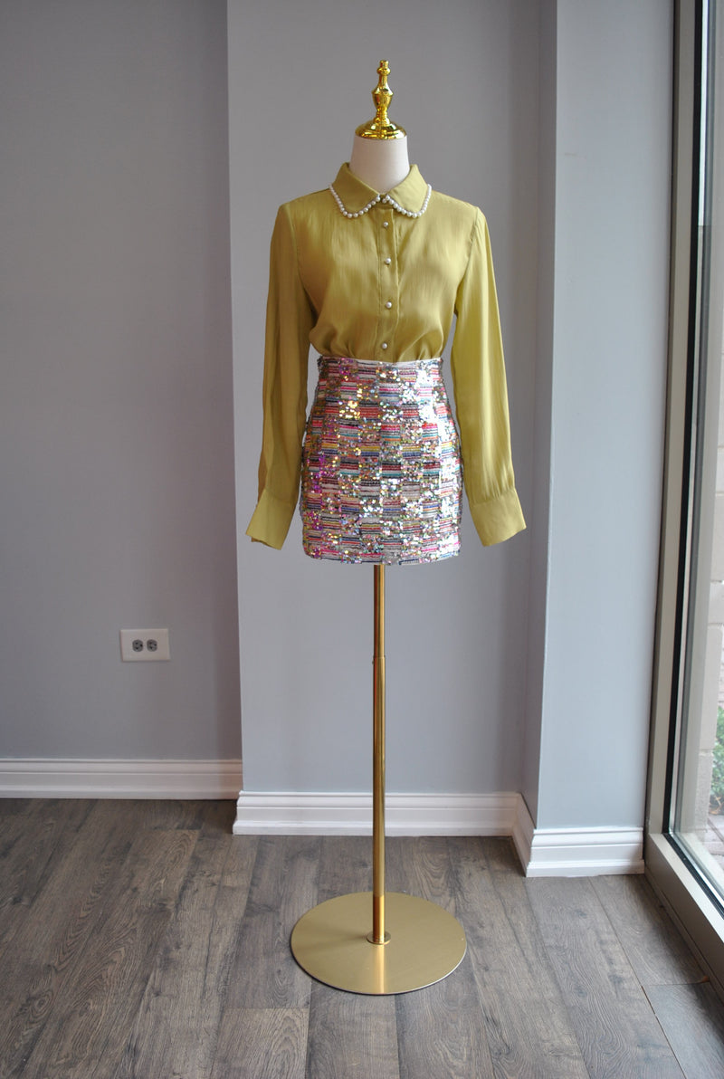 MULTICOLOR SEQUIN MINI SKIRT