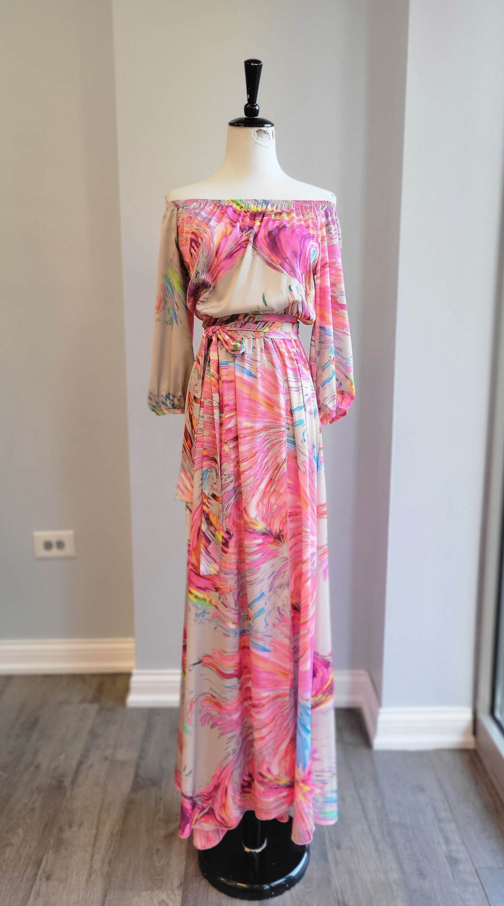 PINK MULTI MAXI SUMMER DRESS