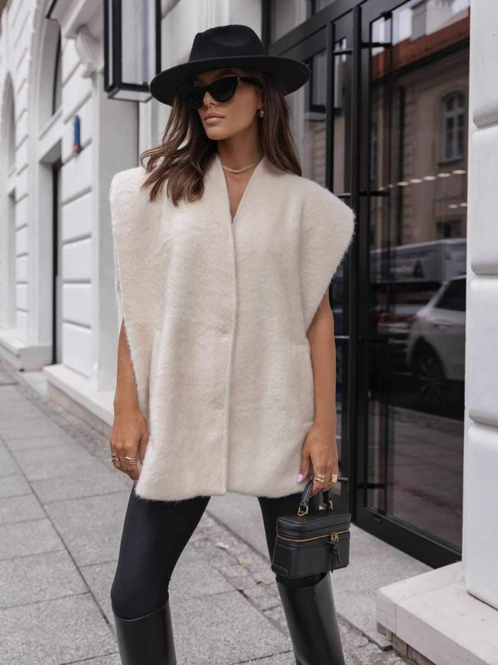 SPECIAL - VANILLA WOOL FALL OVERSIZED VEST