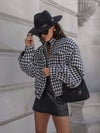 CLEARANCE - BLACK AND WHITE CHECK BOMPER JACKET