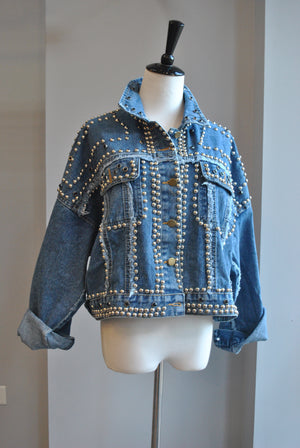 BEADED JEAN OVERSIZED JACKET