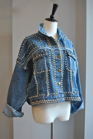 BEADED JEAN OVERSIZED JACKET